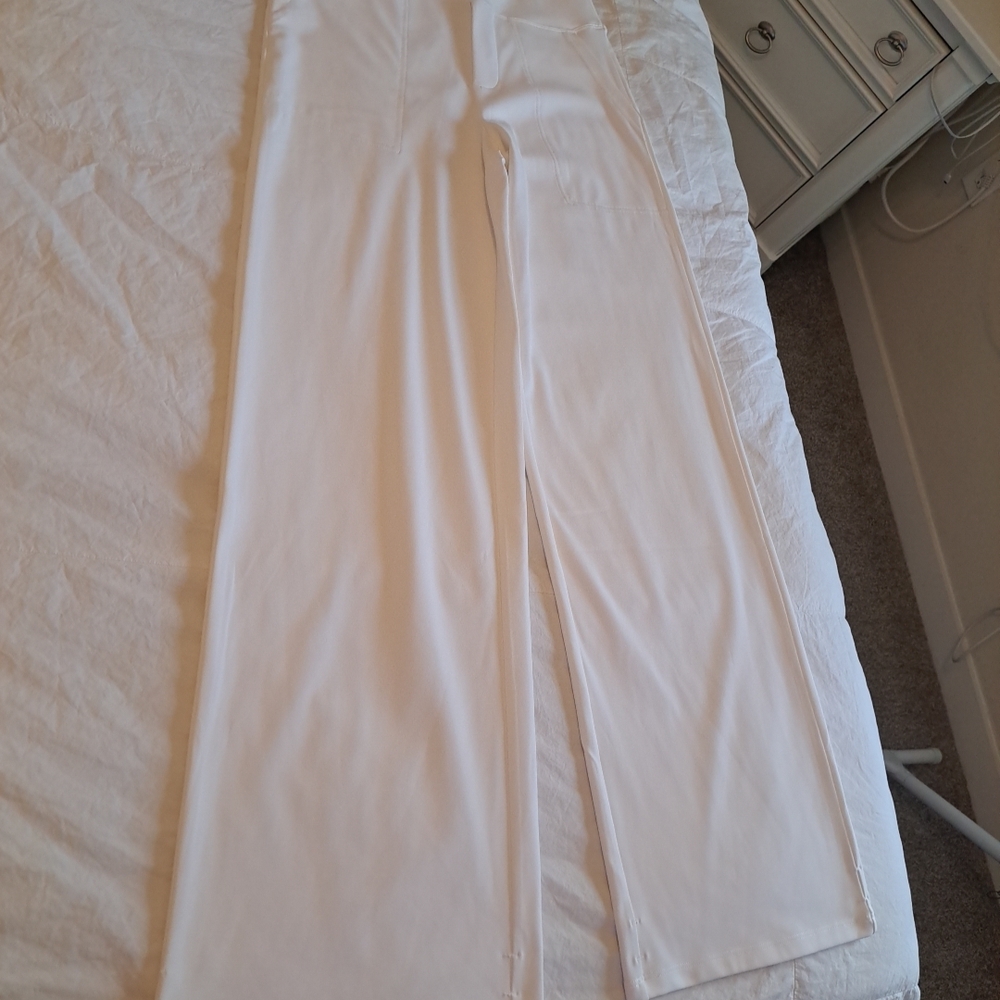 G4free Pants Women White Sz S 31" Inseam EUC Flat Front - Picture 2 of 8